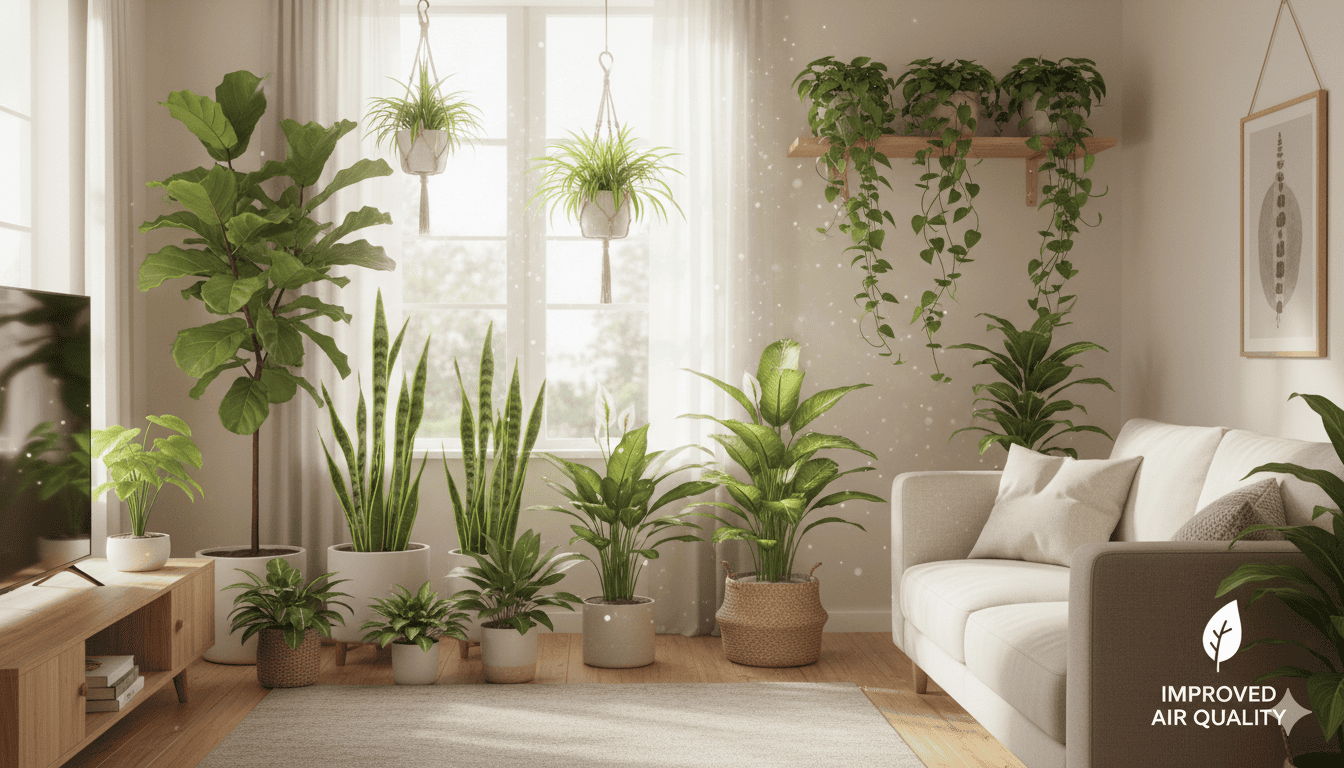 Indoor plants improving air quality